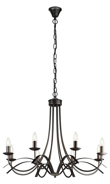Lindby Amonja chandelier, 8-bulb, brown