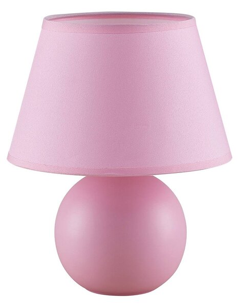 Lindby Calliota fabric table lamp round light pink