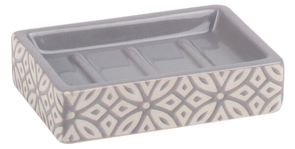 Geo Tile Soap Dish Grey