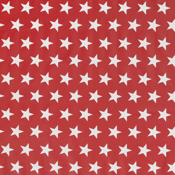 By the Metre Red Stars PVC Red/White