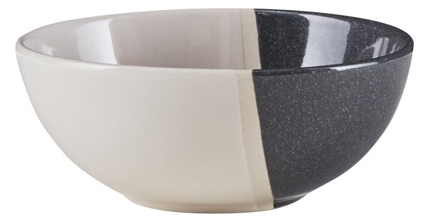 Elements Dipped Charcoal Stoneware Cereal Bowl Grey and Charcoal