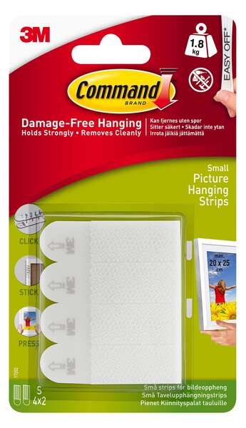 Command Small Picture Hanging Strips White