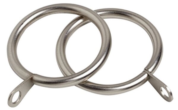 Oslo Pack of 6 22/25mm Curtain Rings Satin Silver