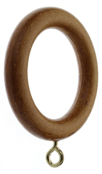 Maine Pack of 6 28mm Wooden Rings Mid Oak (Brown)