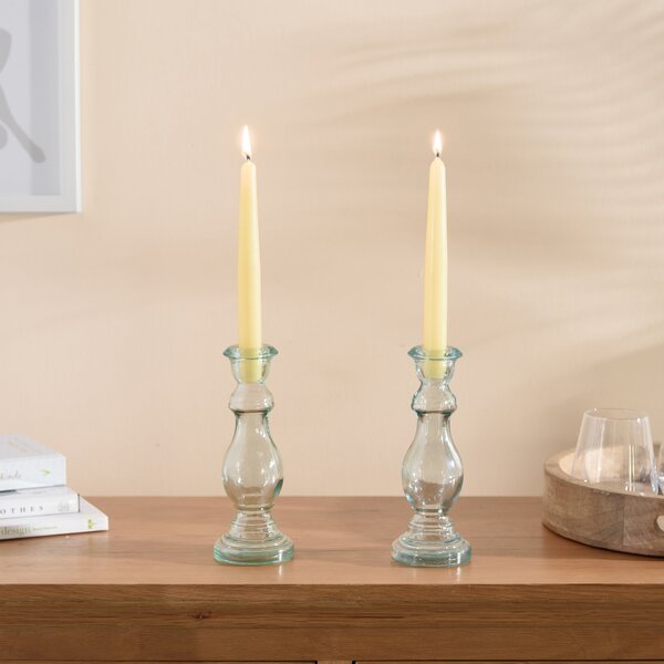 Coloured Taper Candles Light Yellow