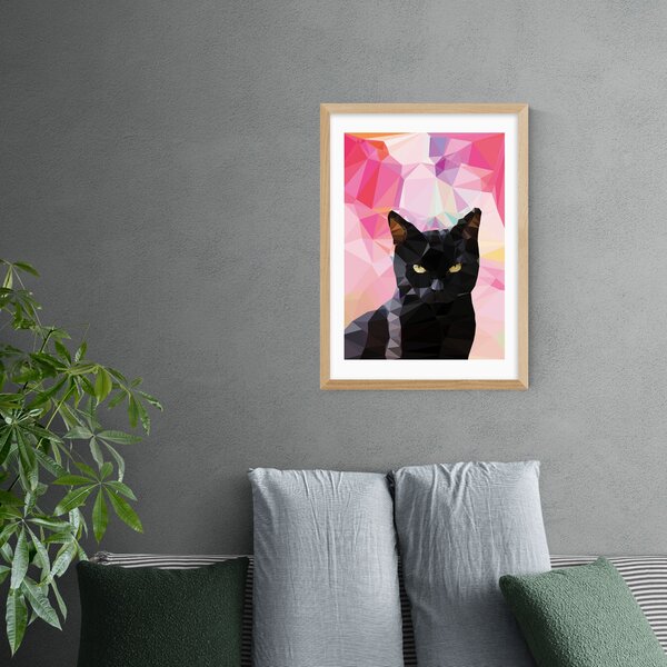 Black Cat Print Pink/Purple/Black