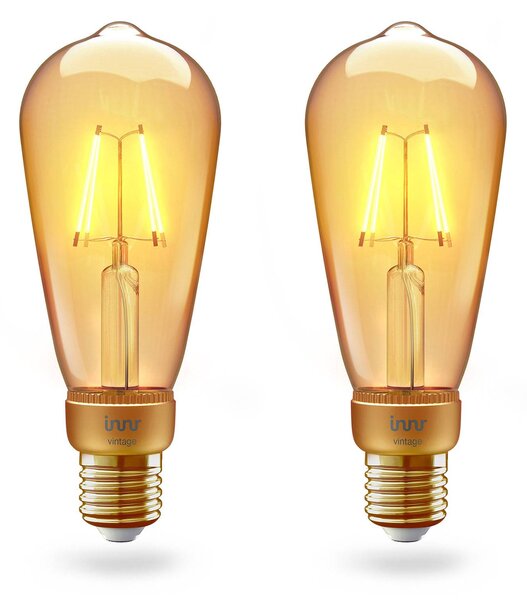 Innr LED bulb E27 filament Edison 2,200K 4.2W 2x