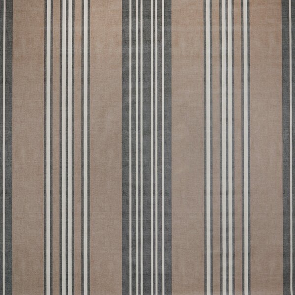 By the Metre Salcombe Stripe Charcoal PVC Fabric Charcoal