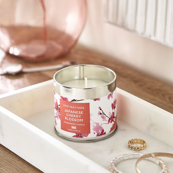 Japanese Cherry Blossom Candle Tin Pink