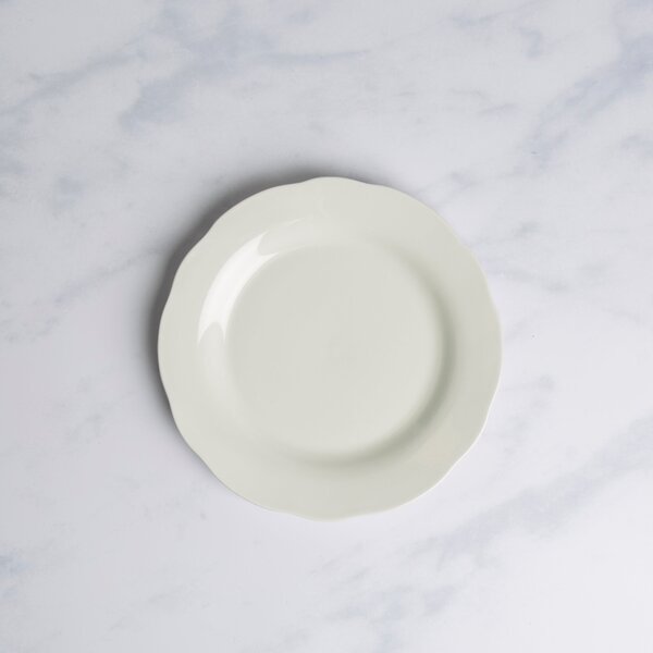 Scalloped Edge Porcelain Side Plate White