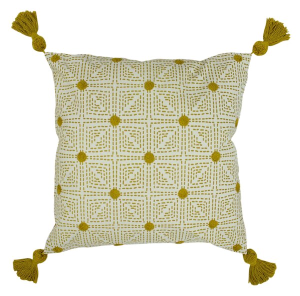 Furn. Chia Ochre Cushion Yellow and White