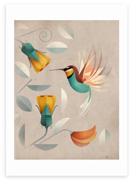 East End Prints Hummingbird Print MultiColoured