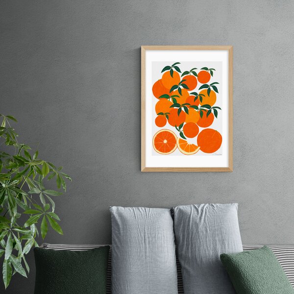 East End Prints Orange Harvest Print Orange/Green