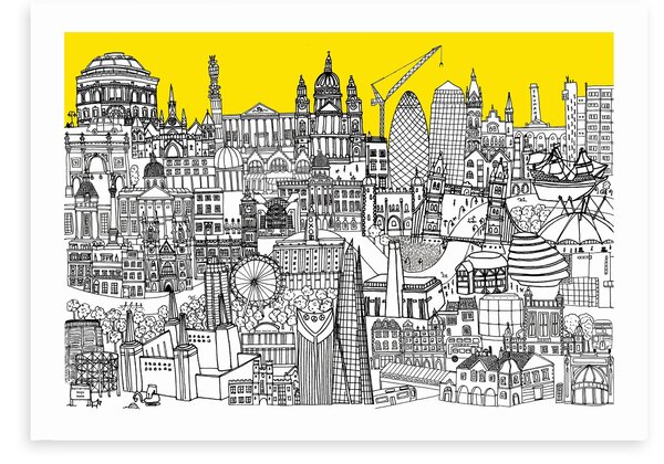 East End Prints London Jungle Art Print Yellow