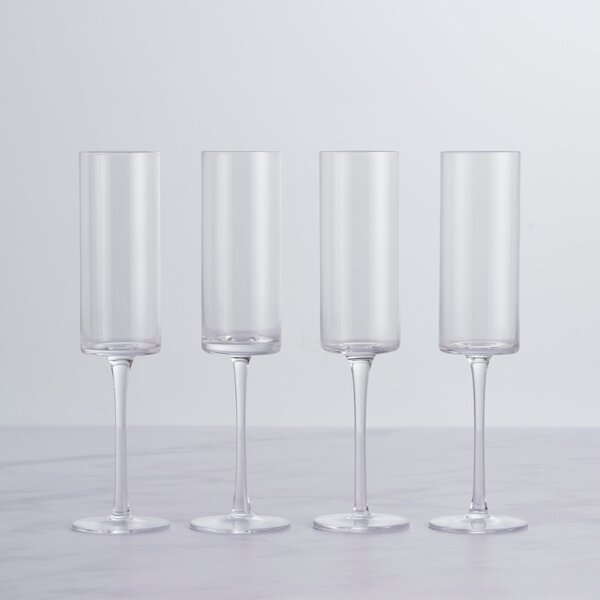 Set of 4 Montreal Flute Glasses Clear