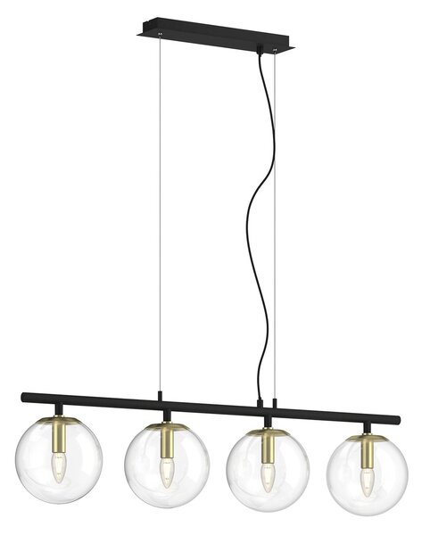 Lucande Sotiana hanging lamp, glass balls 4-bulb