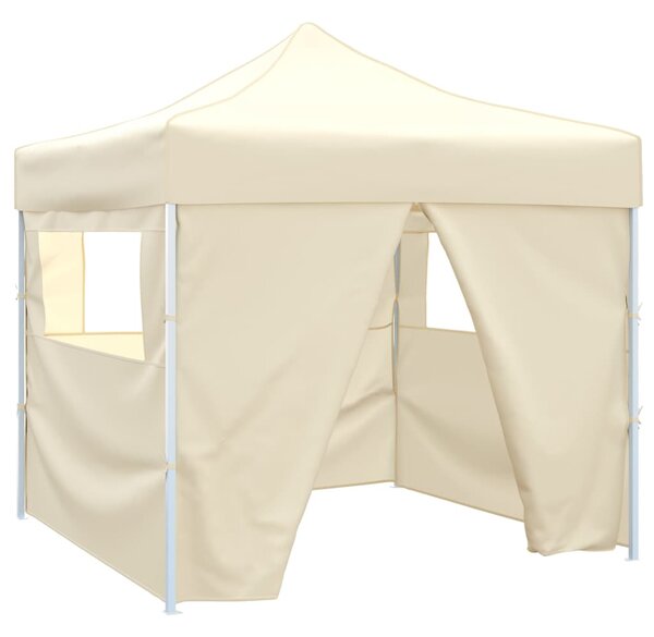 Foldable Tent 3x3 m with 4 Walls Cream