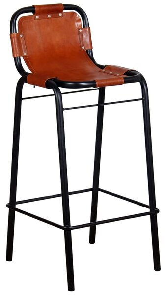 Bar Stools 2 pcs Real Leather