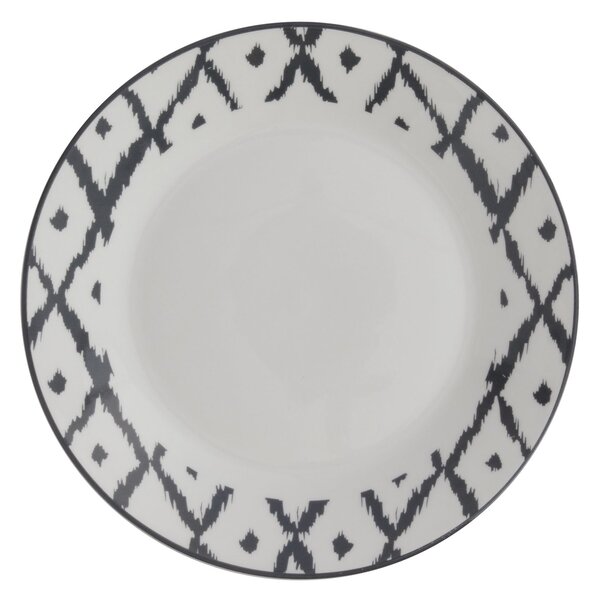 Ikat Porcelain Side Plate Grey