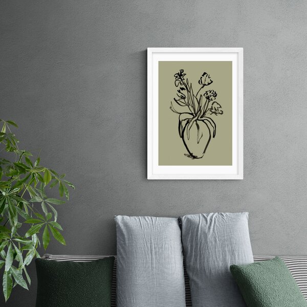 East End Prints Mono Botanical 9 Print Green