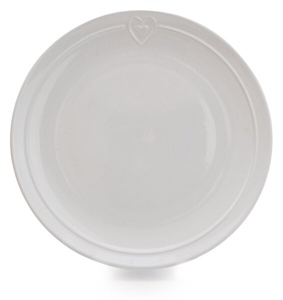 Hearts Stoneware Dinner Plate White