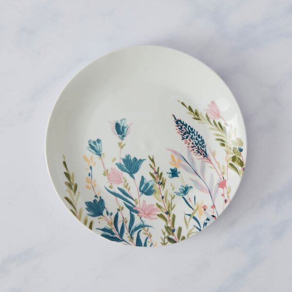 Floral Porcelain Side Plate White/Blue