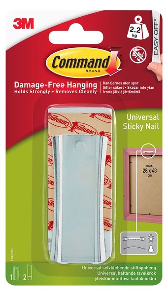 Command Universal Sticky Nail Silver Blue (Silver)