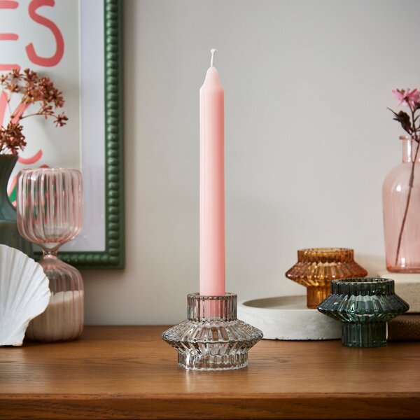 Ribbed 2-in-1 Candlestick Holder Grey