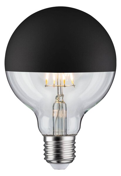 LED bulb E27 827 6.5 W half mirror, matt black