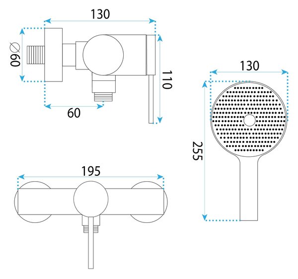Shower faucet REA Lungo Stripe BRUSH NICKEL