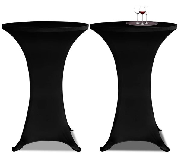 Standing Table Cover Ø60 cm Black Stretch 4 pcs