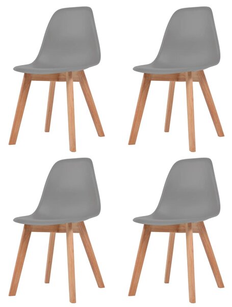 Dining Chairs 4 pcs Grey Plastic