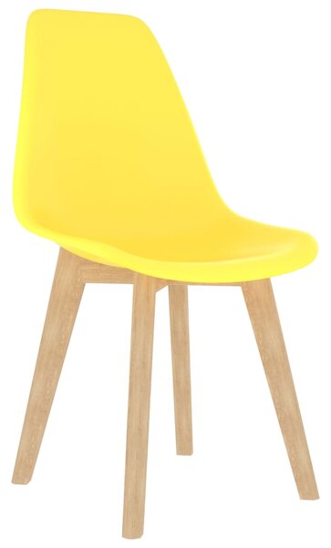 Dining Chairs 4 pcs Yellow Plastic