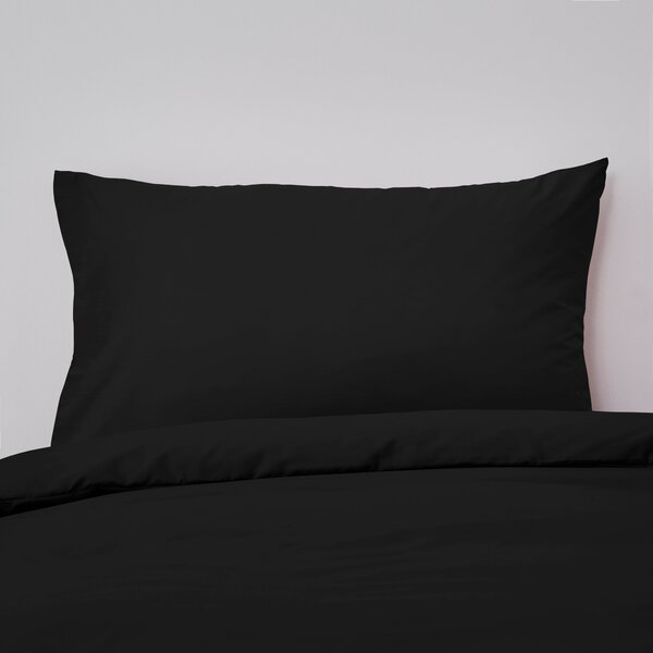 Non Iron Plain Dye Black Standard Pillowcase Black