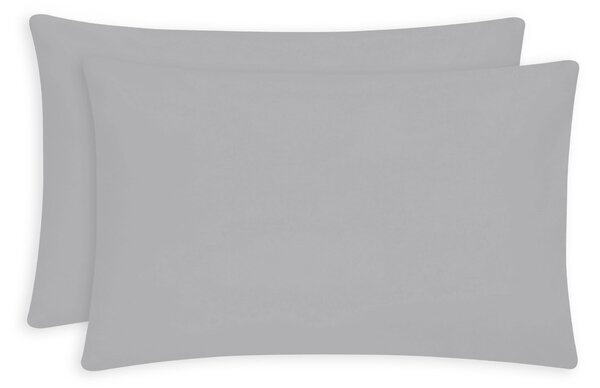 Super Soft Microfibre Plain Standard Pillowcase Pair Silver