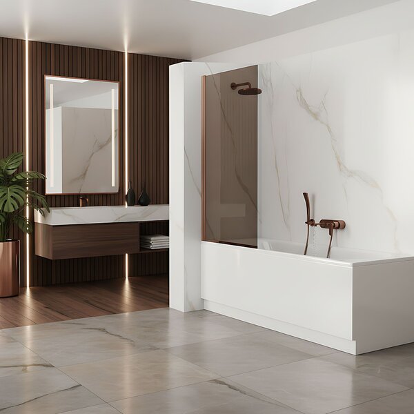 Bathtub screen Rea Elegant Brush Copper 70