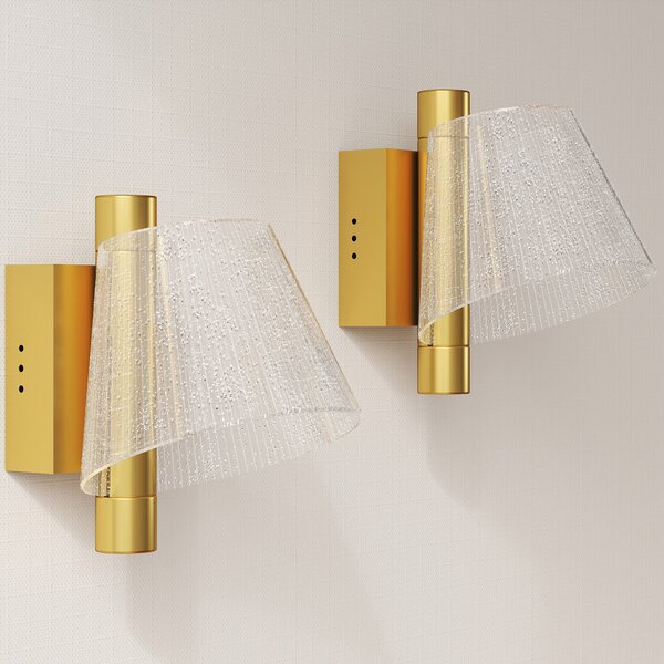 HOMCOM Led Wall Lamp 2 Pack, 5W Modern Indoor Starry Wall Light, Colour Temperature Adjustable 3000K/4000K/6500K, for Bedroom, Living Room, Hallway, Stairs, Gold Tone