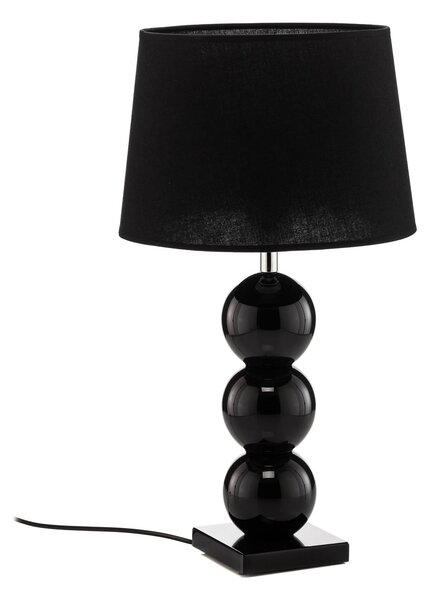 Fulda fabric table lamp, glass decoration, black
