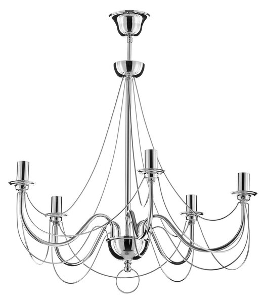 Retro chandelier, silver, 6-bulb 75 cm suspension