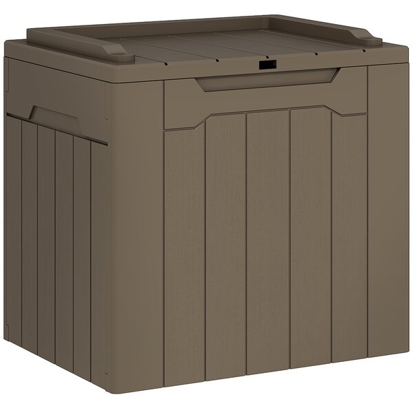 HOMCOM 107 L Plastic Storage Chest with Lid - Dark Brown