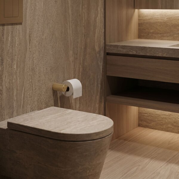 Toilet paper holder 64105 SOLO Brush Gold