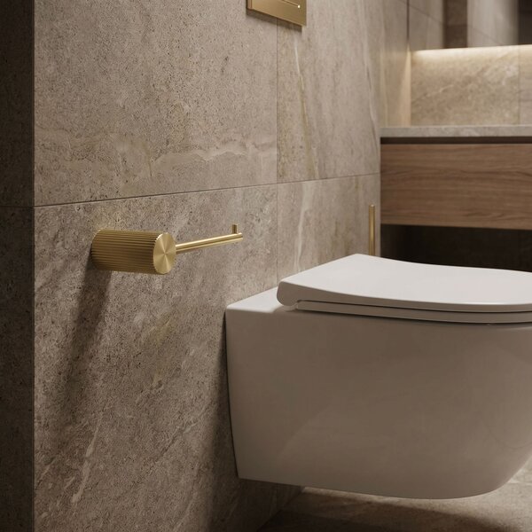 Toilet paper holder 64105 SOLO Brush Gold