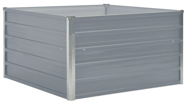 Raised Garden Bed 100x100x45 cm Galvanised Steel Grey