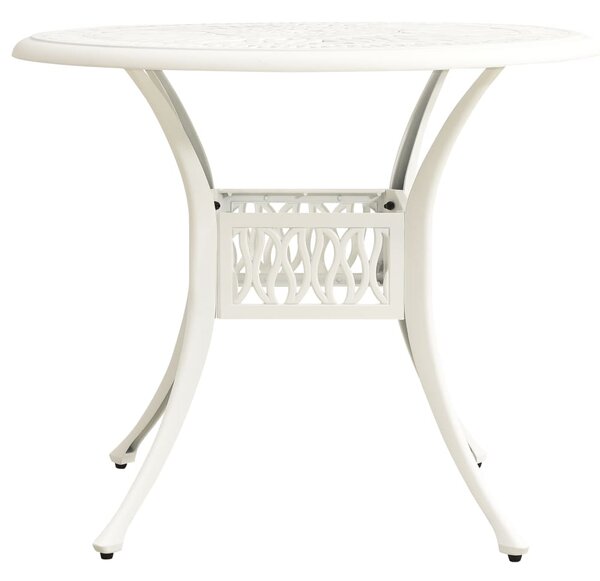 Garden Table White 90x90x74 cm Cast Aluminium