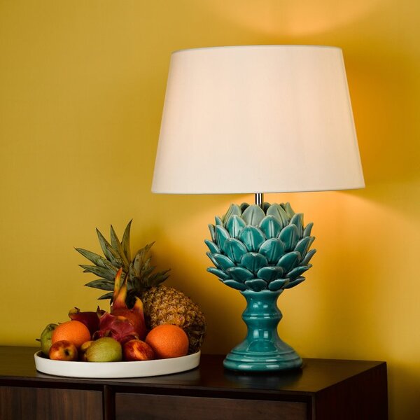 Dar CEZ162 Cezanne Tapered 400MM Diameter White Faux Silk Drum Shade