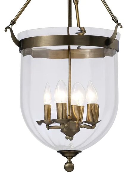 IL31077 Aubrey 4 Light Antique Brass Ceiling Pendant