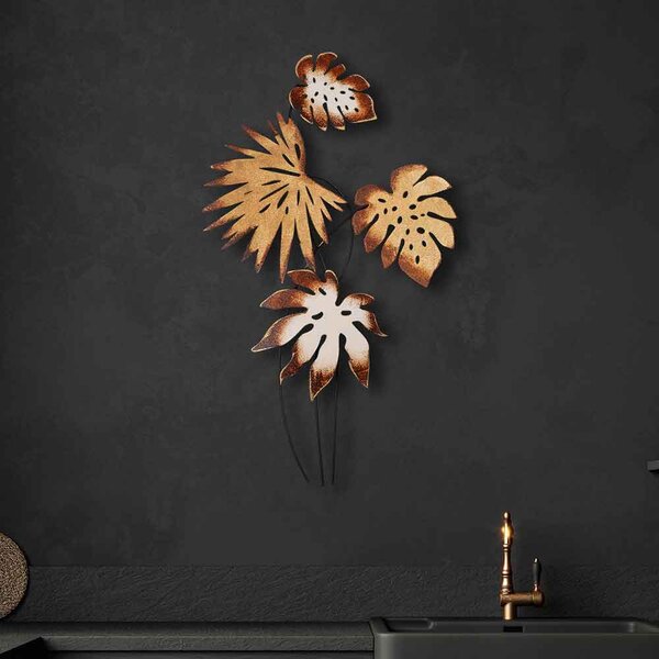 Parklane Metal Tropicana Wall Art in Brown and Gold