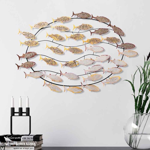 Parklane Metal Aurelian Aquatic Wall Art in Copper and Gold