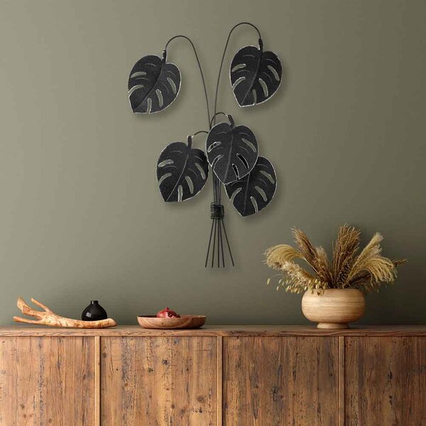 Parklane Metal Eclipse Leaf Wall Art in Black