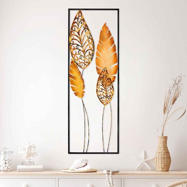 Parklane Metal Argent Leaf Wall Art in Gold and Black